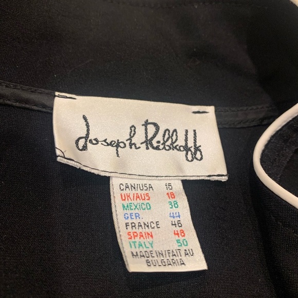 Joseph Ribkoff Black Midi Dress with White Trim - Picture 3 of 13